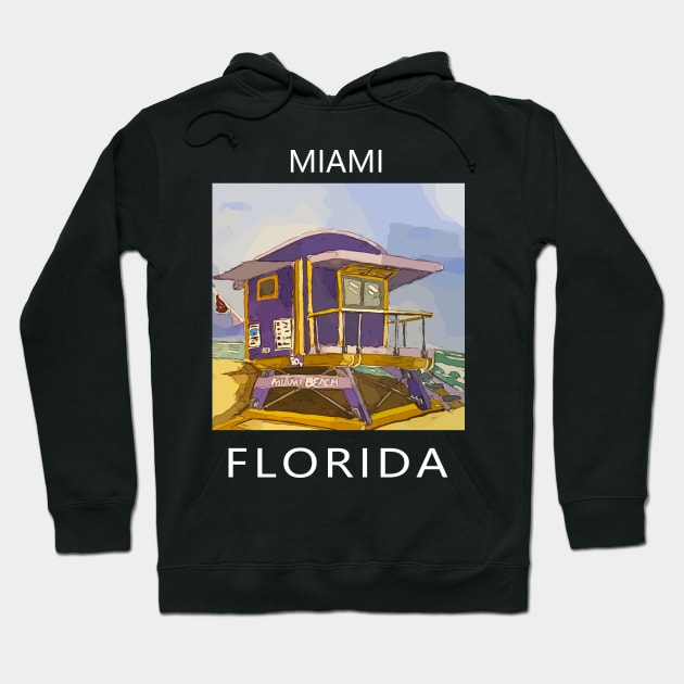 Miami Florida - Welshdesigns Hoodie by WelshDesigns